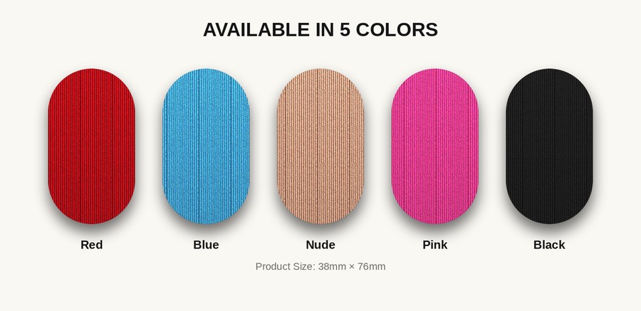 GripNight available in Red, Blue, Nude, Pink, and Black